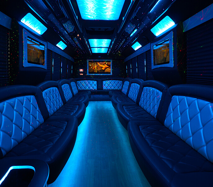 limo party bus with led lights